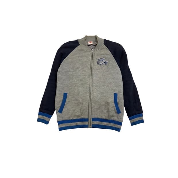 라코스테 라이브 블루 배색 야구 점퍼 니트