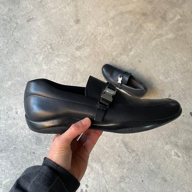 Rare!)00s Prada Nappa Buckle Loafers