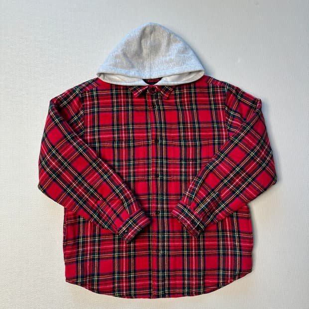 슈프림 체크후드셔츠 M사이즈