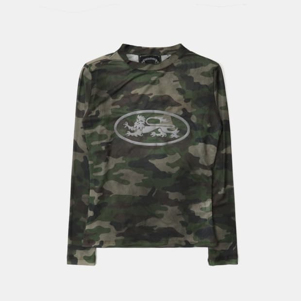 배드블러드 미스틱 로고 리플렉티브 롱슬리브 그린 카모 xs