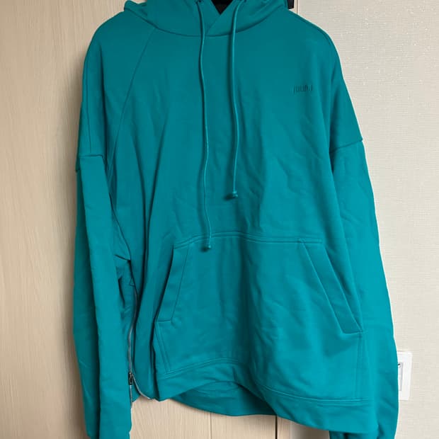 새상품 준지 사이드지퍼 오버사이즈 그린 후디 L