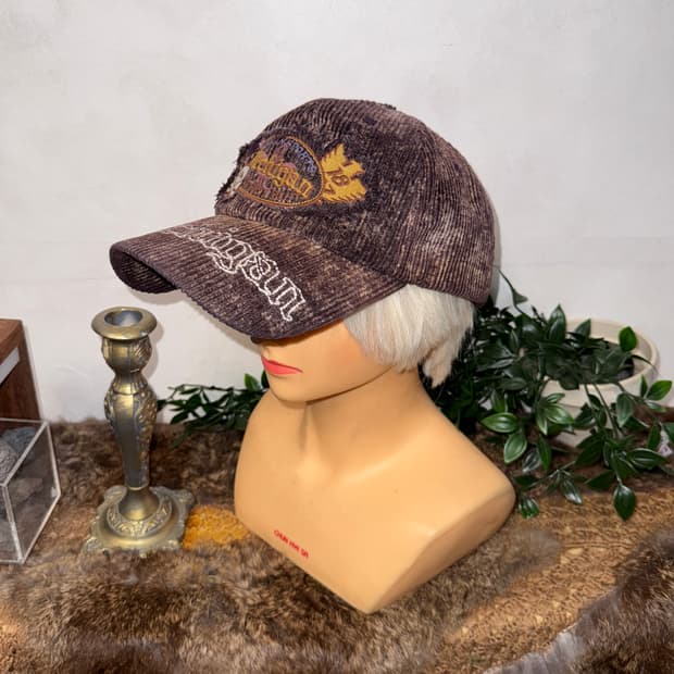 Purple brown michigan corduroy ball cap
