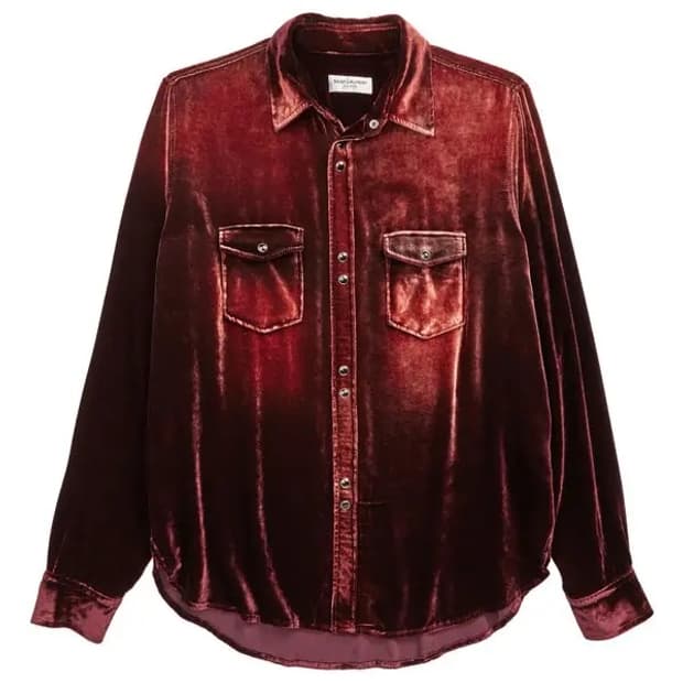 [강동원님 착용] 생로랑 20AW 벨벳 셔츠