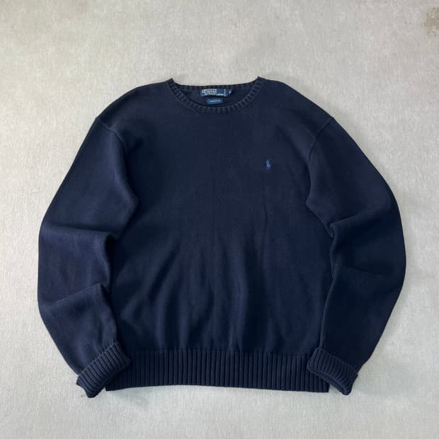 100 폴로랄프로렌 코튼 네이비 니트