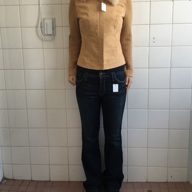 Fur collar point knitted zip up jacket