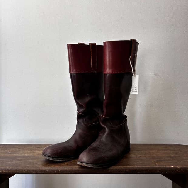 90's Whole Leather Bicolor Boots