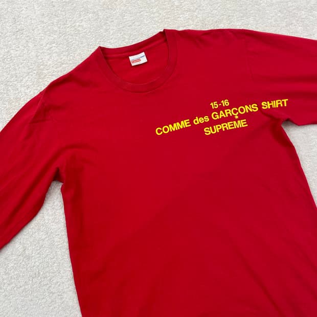 슈프림 X 꼼데가르송 shirts 롱슬리브 [L]