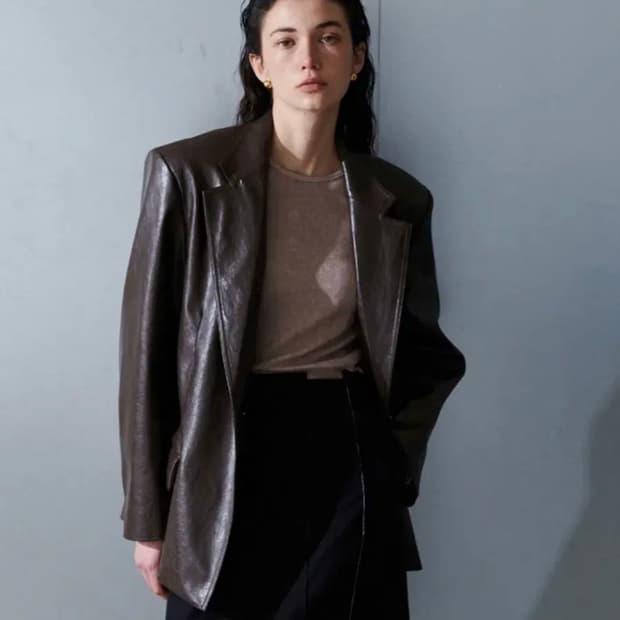 오데스 레더 자켓 브라운 컬러