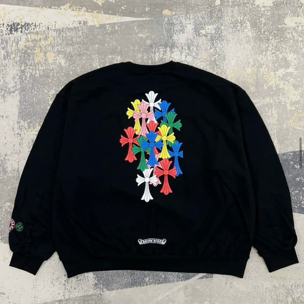 크롬하츠 컬러크로스 백로고 맨투맨 