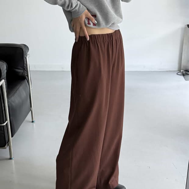 꼼데가르송 꼼데가르송 브라운 밴딩 와이드 팬츠