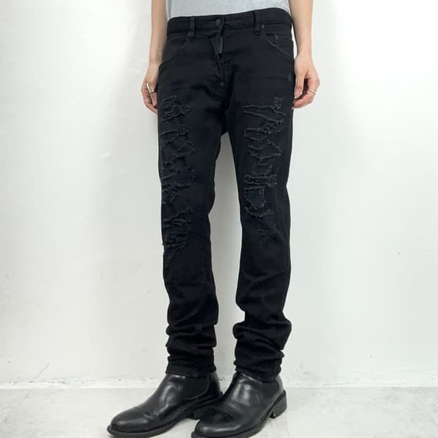 Dsquared2 Black Distressed Button Fly Sk