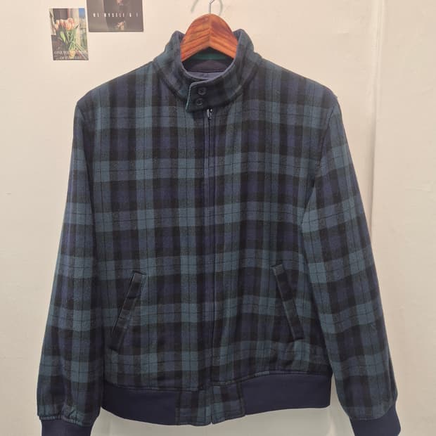 BEAMS 브랜드의 체크 패턴 블루종 M 
사이즈  