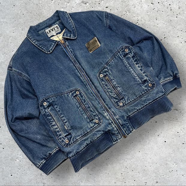 [L] 80s 리바이스 한주통산 빈티지 데님 블루종 자켓 D38