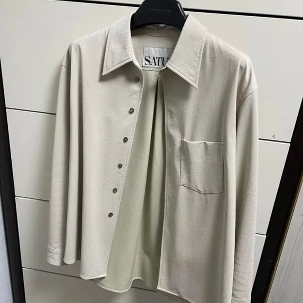 세터 레더 셔츠 아이보리 m