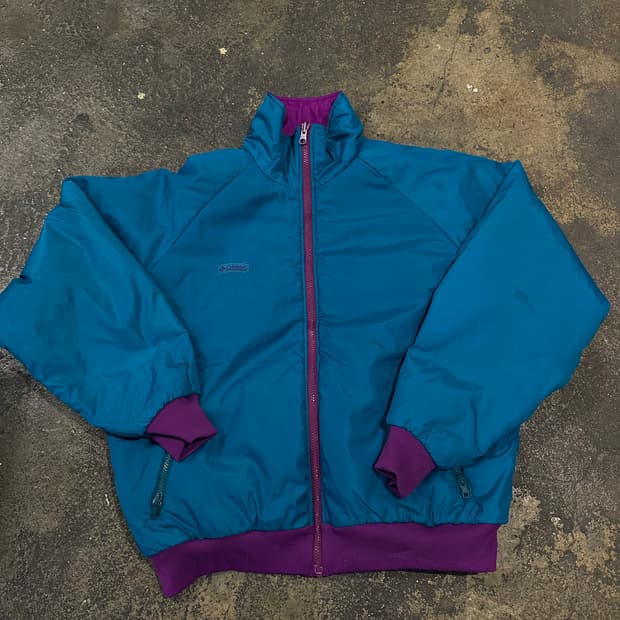 빈티지 90s 컬럼비아 리버시블 봄버자켓