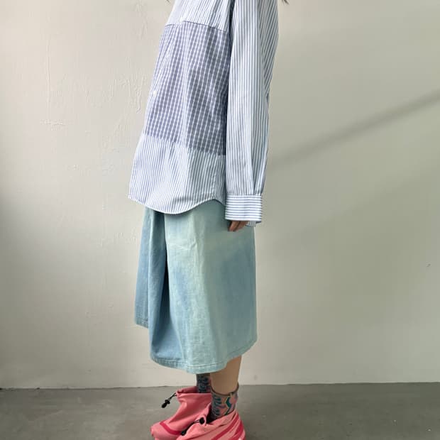 꼼데가르송 셔츠 멀티 패브릭 셔츠