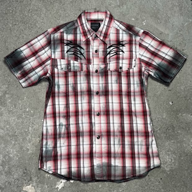Studded Tribal Check Shirt