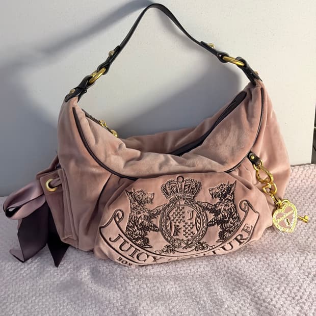 쥬시꾸뛰르 스코티독 벨벳 호보백 갸루 빈티지