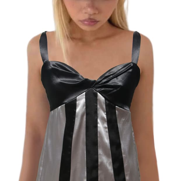 Silver Satin Ribbon sleeveless