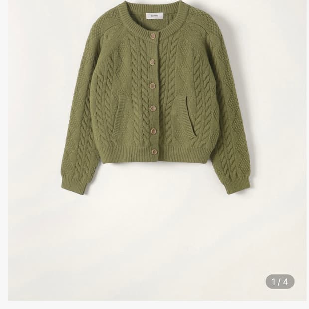 토아베 toave 꽈배기 가디건 올리브