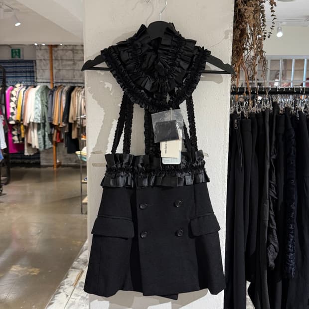꼼데가르송 블랙 08fw bad taste 러플 하네스 미니 원피스