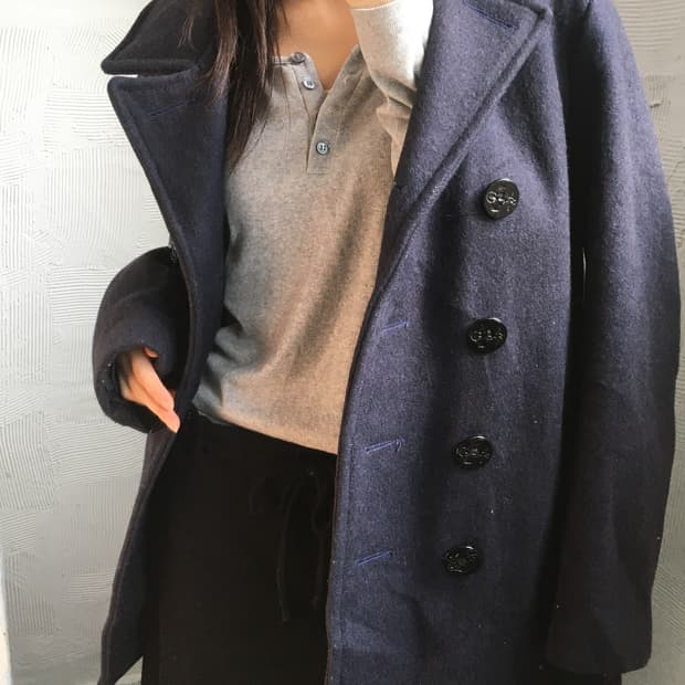 SCHOTT 쇼트 울 더블 피코트