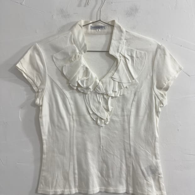 nara camicie white ruffle top