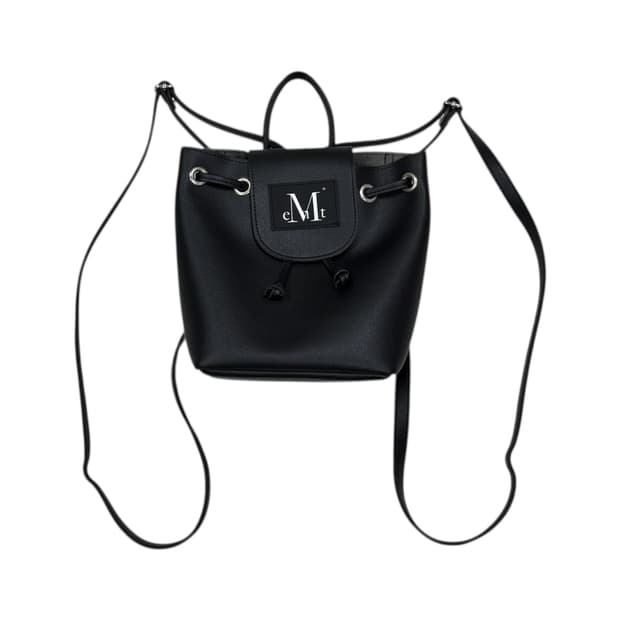 무센트 레더 스트링 복조리 백팩 가방 블랙