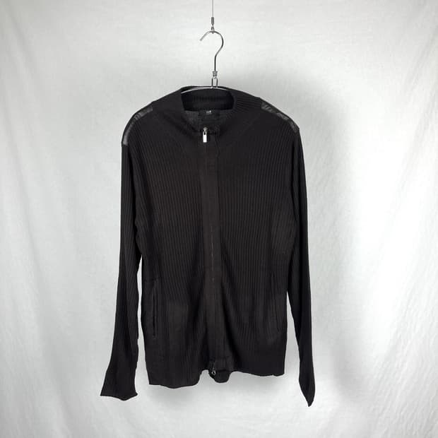 23 Homme 가죽패치 니트집업 