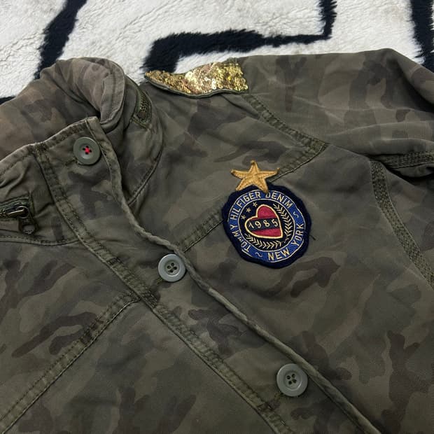 [M]타미힐피거 밀리터리 카모 캠퍼 자켓