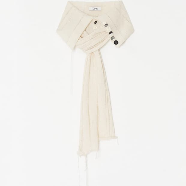 Taekh Button Work Collar Cashmere Scarf