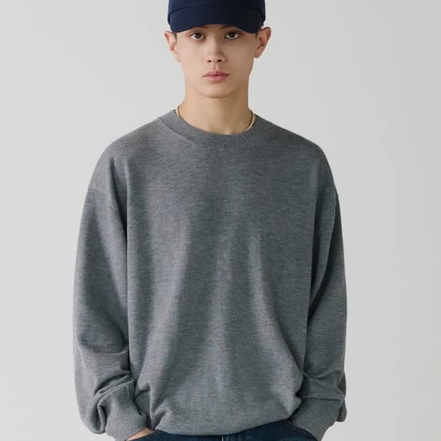 (2) 노운 에센셜 라운드 니트 차콜