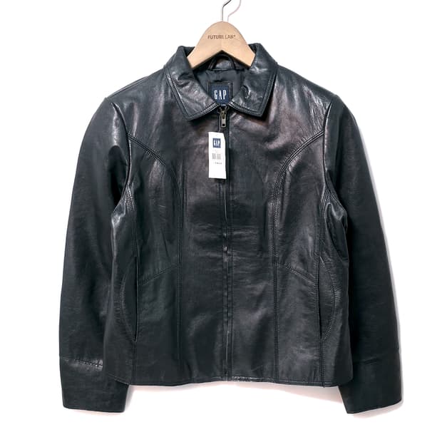 [W/L] 올드 갭 싱글 레더 자켓 블랙