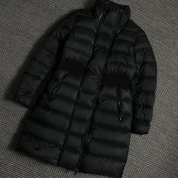 Hazzys 우먼스 더블지퍼 다운 밴딩 디테일 롱 패딩 점퍼y 4808