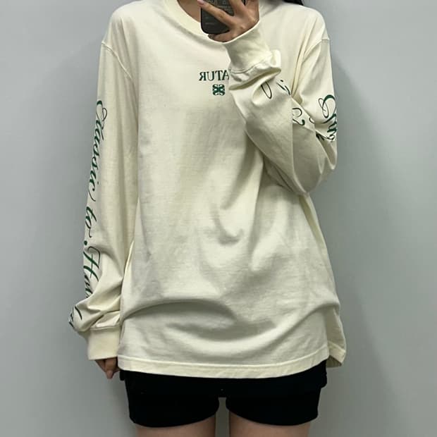 세터 빅로고 화이트 롱슬리브 긴팔티 