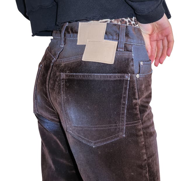 [1]퍼버즈 25fw Flocky 워싱 데님 팬츠/브라운