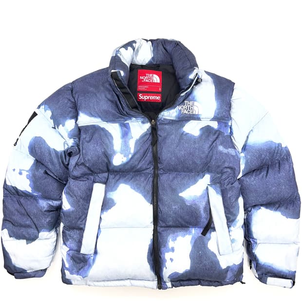 (슈프림x노스페이스 ) 블리치드 데님 눕시