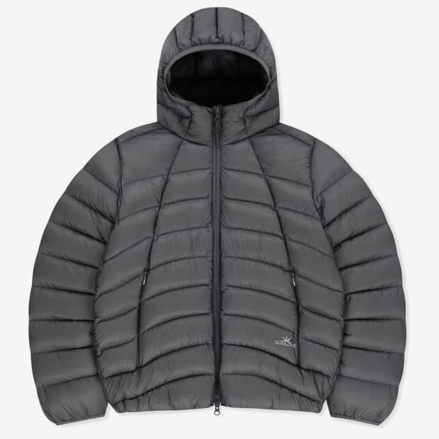 썬러브 Hooded Fly Light Down Jacket Grey