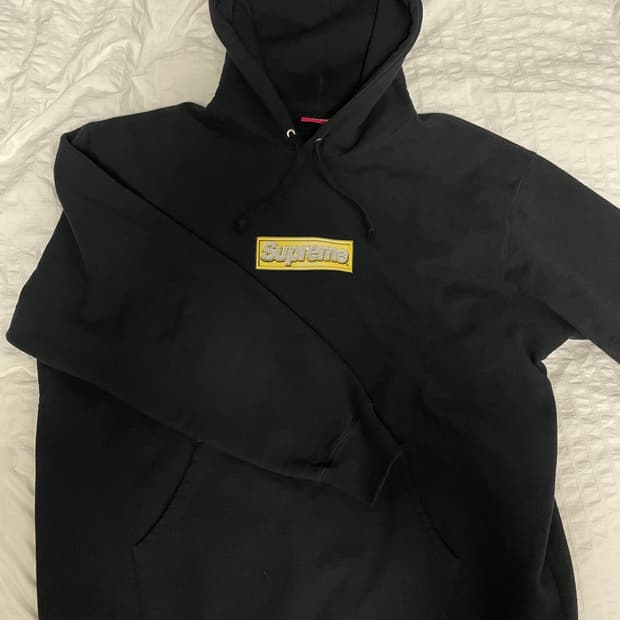 슈프림 Supreme 22SS 블링 박스 로고 후드티 블랙 XL