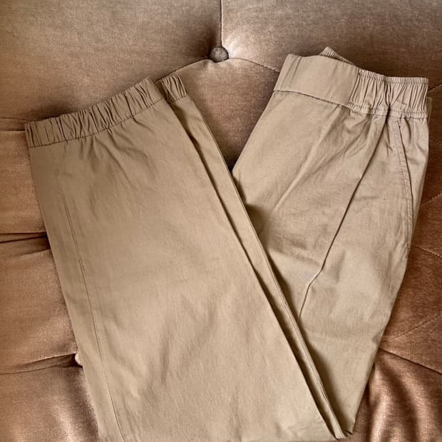 오일릴리 여자 다크베이지 코튼바지 9부조거팬츠