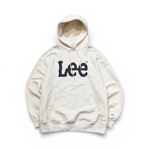 Lee 부클 아이보리 트위치 로고 기모후드