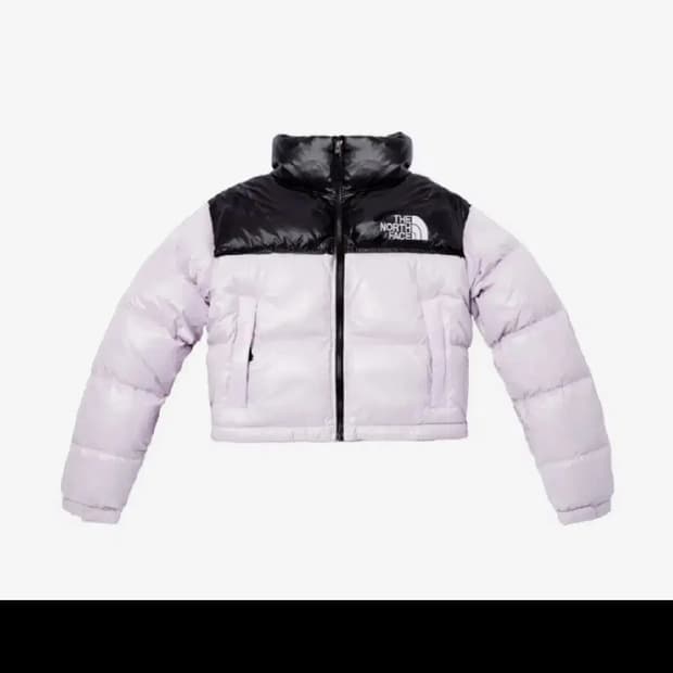 노스페이스 눕시 크롭 패딩 라일락 XL