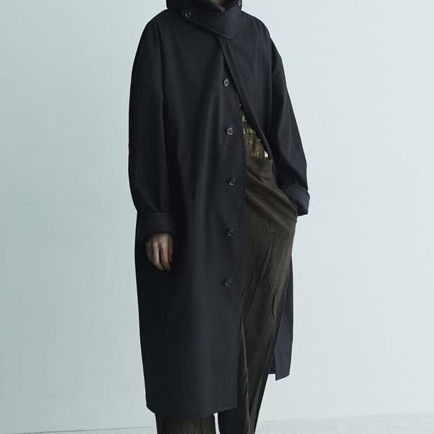 요지야마모토 18aw 보일드 크링클 울 와이드 서스펜더 트라우저