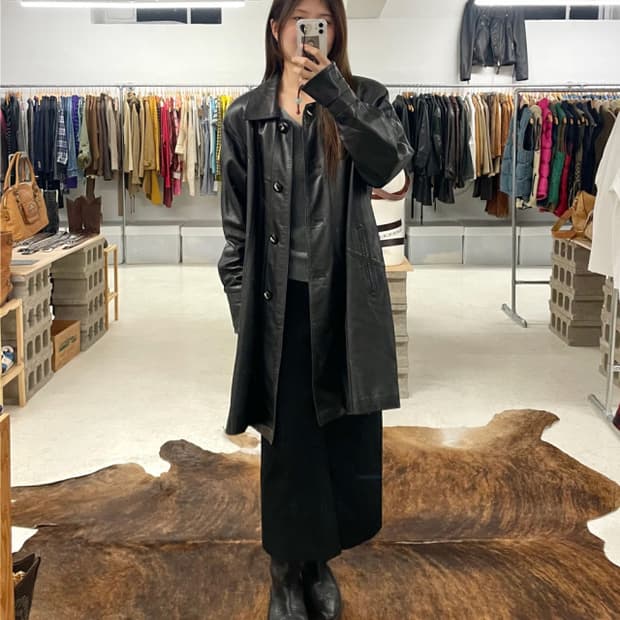 VTG western leather coat 웨스턴 레더 코트