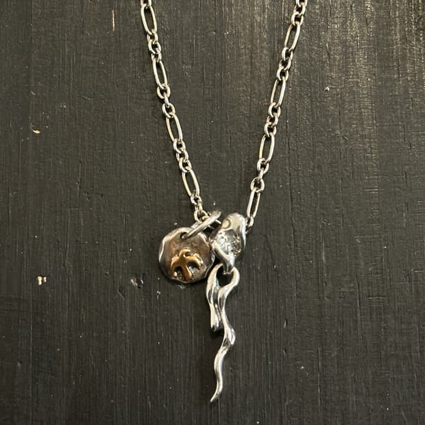 Fluid Line Charm 925Silver Necklace