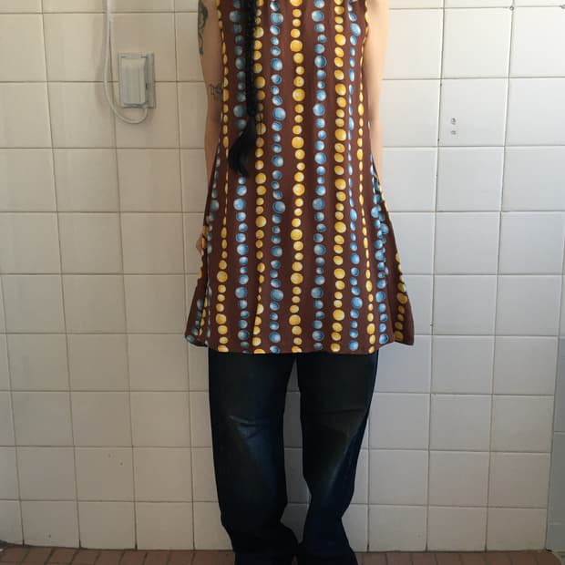 Dot pattern sleeveless onepiece