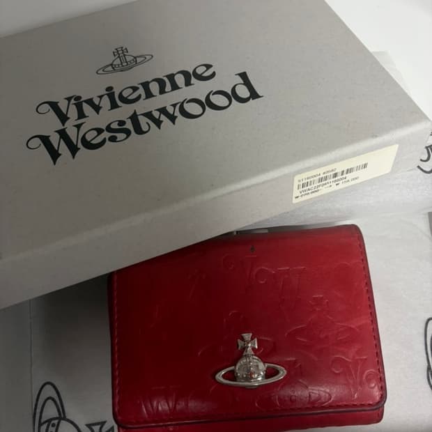 비비안웨스트우드 레드 가죽 반지갑