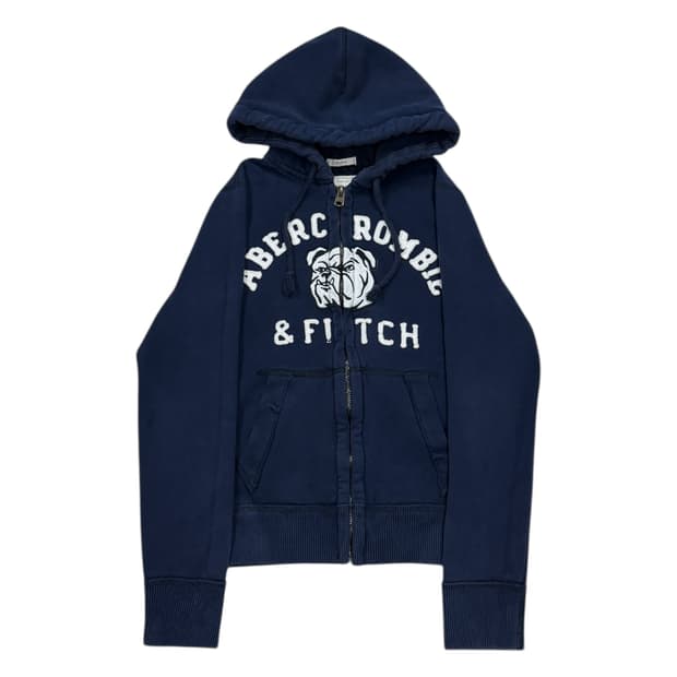 아베크롬비 빈티지 불독 Y2K 네이비 기모 후드집업 자켓 S