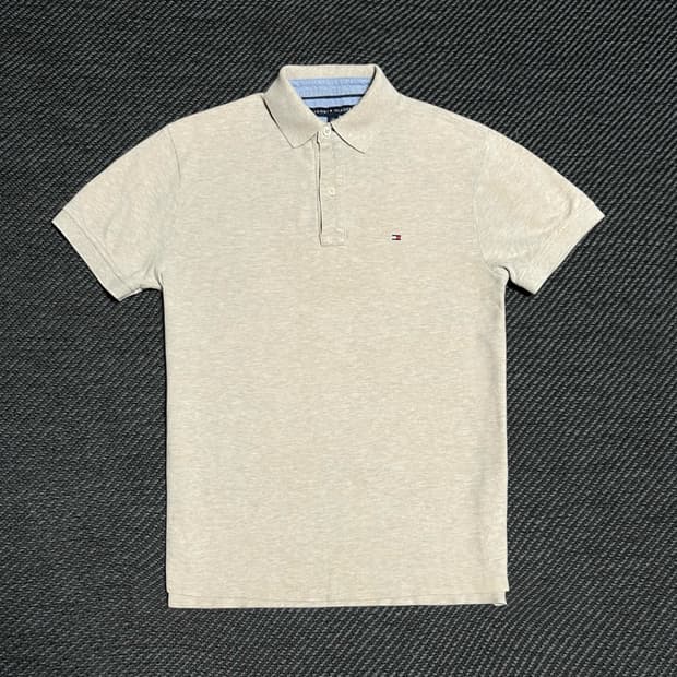 [M] Tommy 타미힐피거 베이지 코튼 반팔 카라티