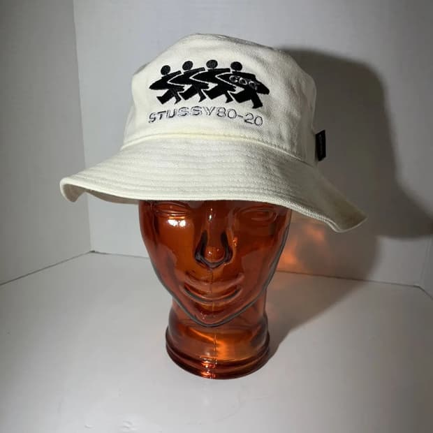 스투시 x CDG 꼼데가르송 캔버스 코튼 버킷 L-XL